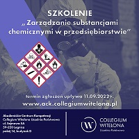 Szkolenie - Zarządzanie substancjami chemicznymi w przedsiębiorstwie