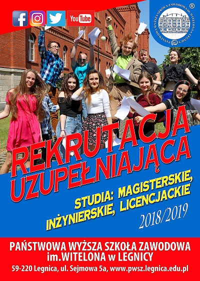 Rekrutacja uzupełniająca na studia w PWSZ im. Witelona w Legnicy Rekrutacja uzupełniająca na studia w PWSZ im. Witelona w Legnicy