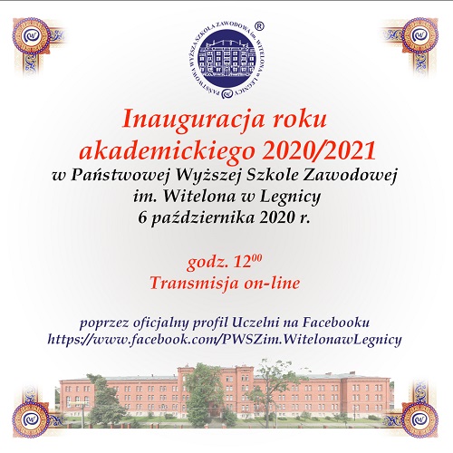 Inauguracja roku akademickiego 2020/2021 w PWSZ im. Witelona w Legnicy Inauguracja roku akademickiego 2020/2021 w PWSZ im. Witelona w Legnicy