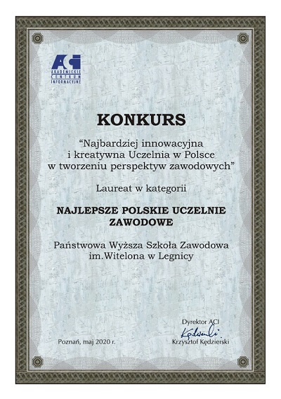 PWSZ im. Witelona w Legnicy Najlepszą Uczelnią Zawodową w Polsce PWSZ im. Witelona w Legnicy Najlepszą Uczelnią Zawodową w Polsce