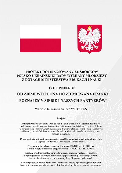 Od ziemi Witelona do ziemi Iwana Franki – poznajemy siebie i naszych Patronów Od ziemi Witelona do ziemi Iwana Franki – poznajemy siebie i naszych Patronów