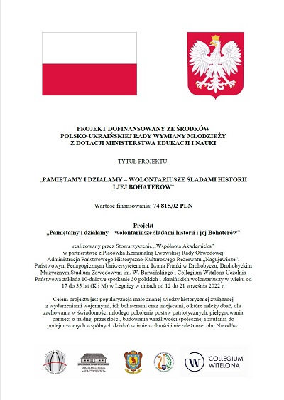 Pamiętamy i działamy – wolontariusze śladami historii i jej Bohaterów