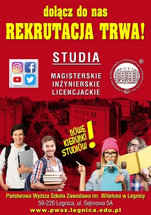 Drugi nabór na studia w PWSZ im. Witelona w Legnicy! Drugi nabór na studia w PWSZ im. Witelona w Legnicy!
