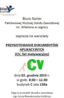 Grudzień z Biurem Karier PWSZ im. Witelona w Legnicy Grudzień z Biurem Karier PWSZ im. Witelona w Legnicy