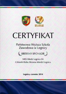 Klub Biznesu Miedzi Legnica wyróżnił naszą Uczelnię Klub Biznesu Miedzi Legnica wyróżnił naszą Uczelnię