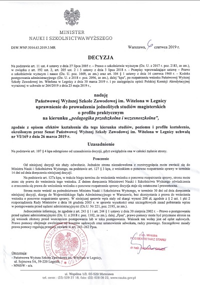 Pedagogika przedszkolna i wczesnoszkolna w PWSZ im. Witelona w Legnicy Pedagogika przedszkolna i wczesnoszkolna w PWSZ im. Witelona w Legnicy