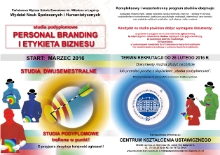 Personal branding – nowe studia podyplomowe w PWSZ im. Witelona w Legnicy Personal branding – nowe studia podyplomowe w PWSZ im. Witelona w Legnicy