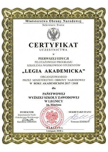 Uczelnia wysoko oceniona za udział w projekcie Legia Akademicka Uczelnia wysoko oceniona za udział w projekcie Legia Akademicka