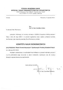 Profesor Stanisław Urban ponownie w Polskiej Akademii Nauk ! Profesor Stanisław Urban ponownie w Polskiej Akademii Nauk !