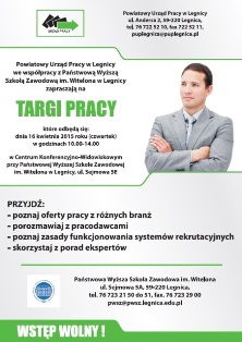 Targi Pracy w PWSZ im. Witelona w Legnicy Targi Pracy w PWSZ im. Witelona w Legnicy