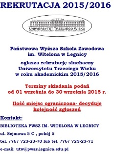 Zostań słuchaczem UTW ! Zostań słuchaczem UTW !